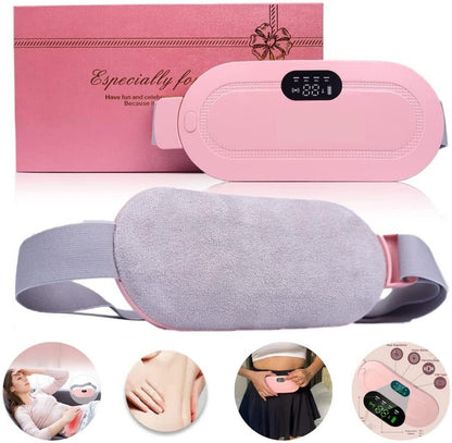 Portable Cordless Heating Pad for Menstrual Cramps Relief, Heating Pad for Stomach, 3-Speed Temperature Adjustment and 4-Speed Massage Modes Massager
