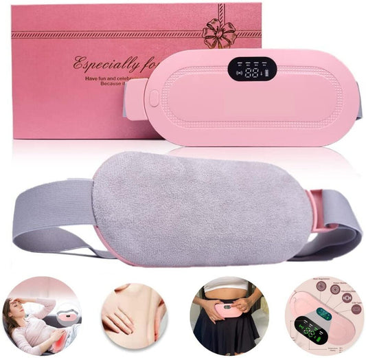 Portable Cordless Heating Pad for Menstrual Cramps Relief, Heating Pad for Stomach, 3-Speed Temperature Adjustment and 4-Speed Massage Modes Massager