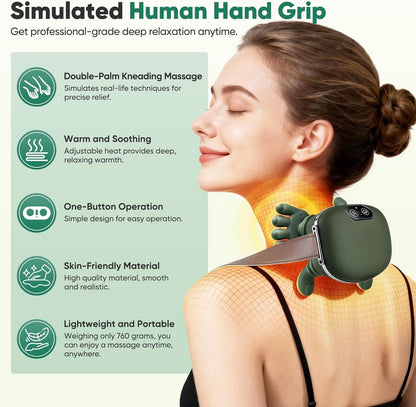 Neck & Shoulder Massager, Heat for Pain Relief, Muscle Relaxation & Stress Reduction