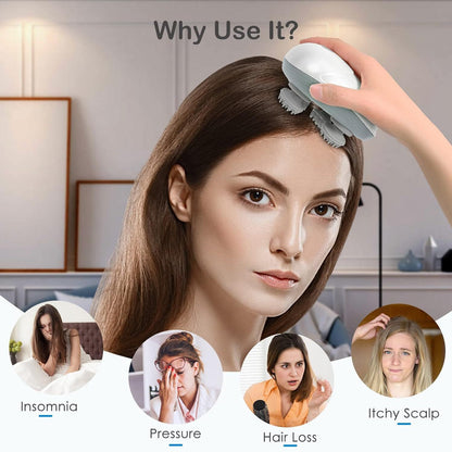 Electric Scalp Massager, 3 Modes Head Massager Scalp Hair Growth Portable Waterproof Pet Massager for Dogs and Cats
